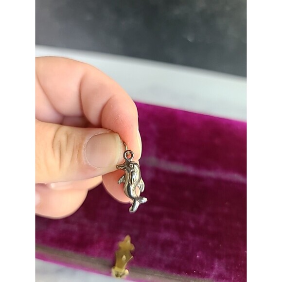 925 Dolphin Charm Pendant Vintage - Picture 1 of 10